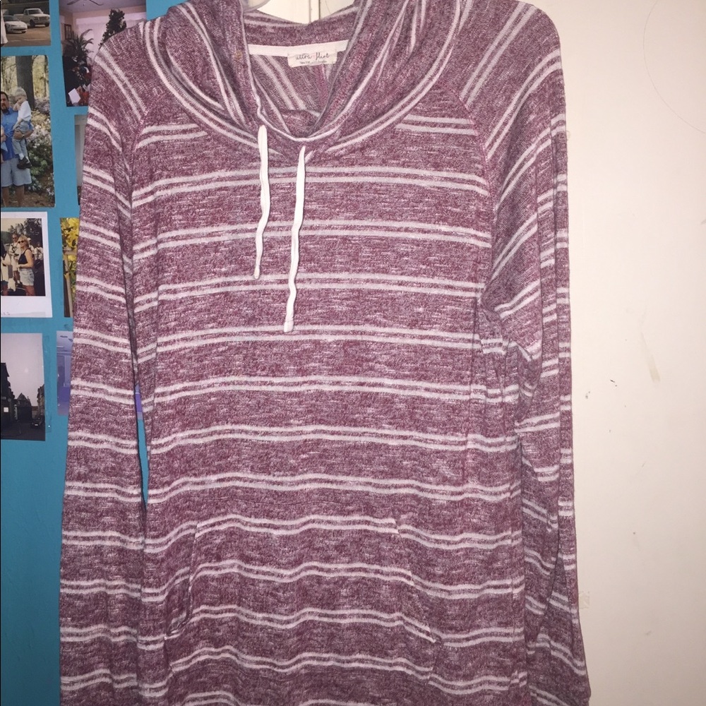 striped scooped neck sweater